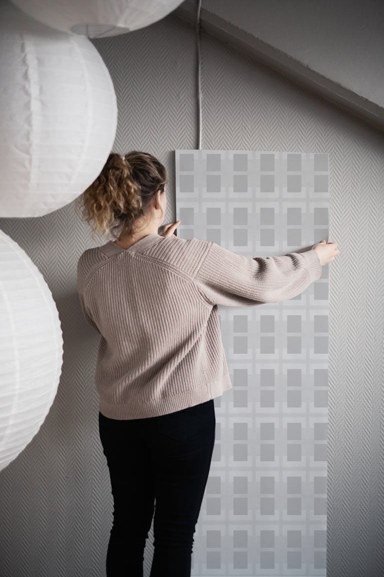 80s Geometric Minimalist Gray wallpaper roll