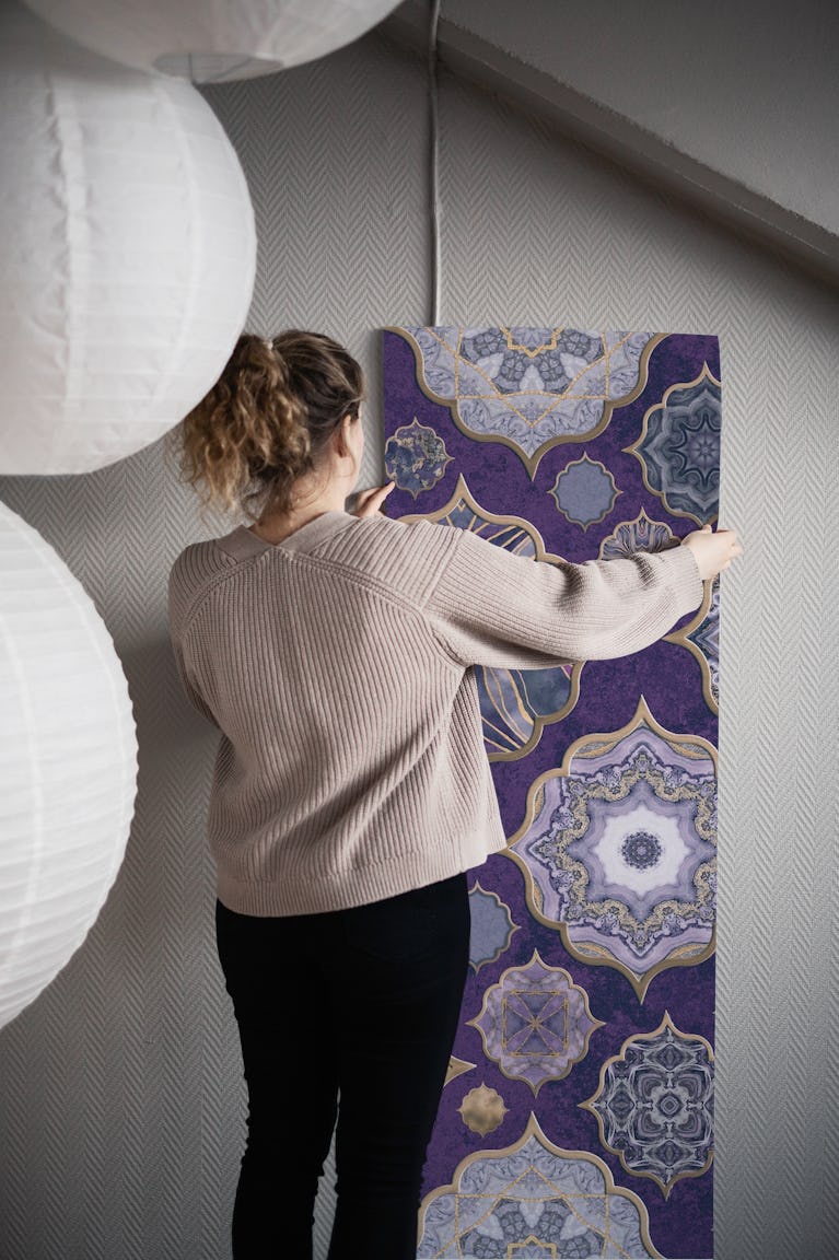Moroccan Tiles Very Peri 2 wallpaper roll