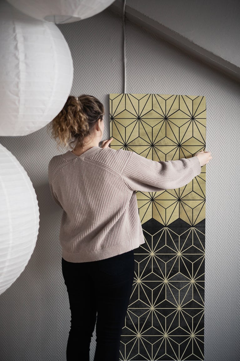 Gold Black Geo Glam 1 wallpaper roll