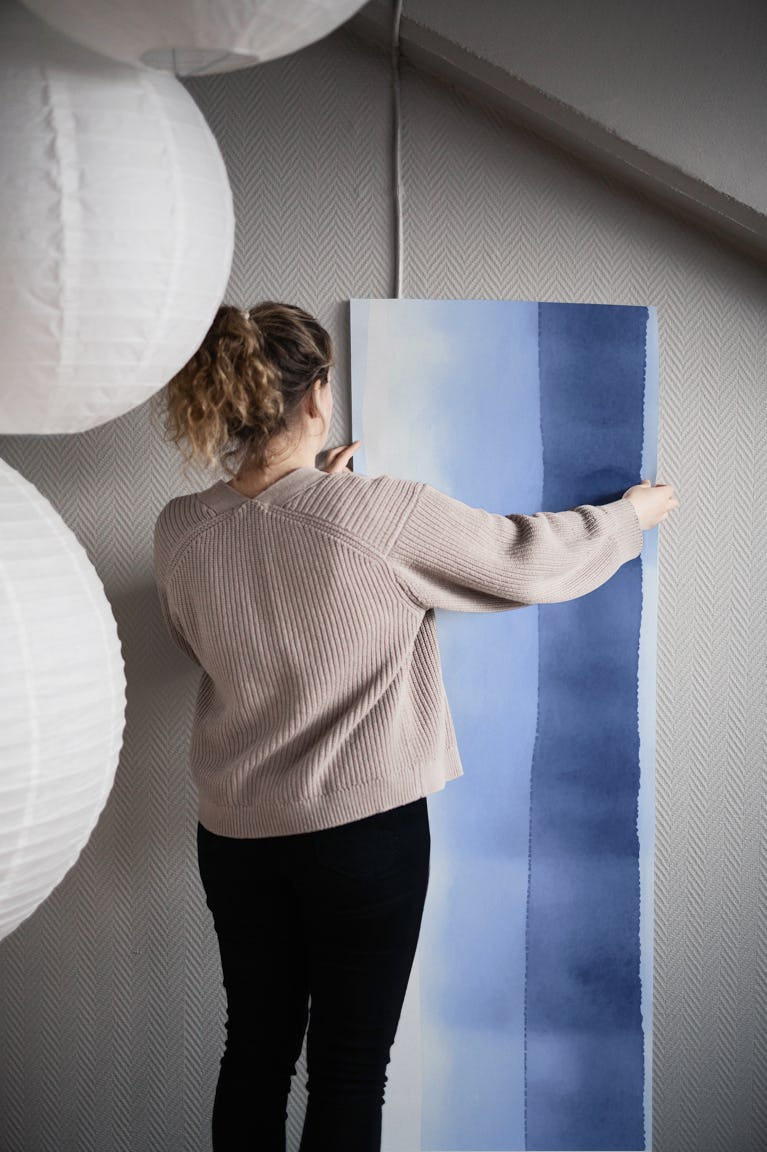 Soft Blue Stripes wallpaper roll