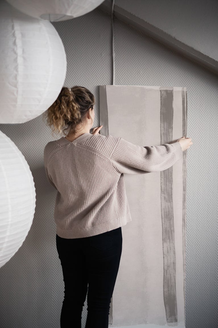 Neutral Watercolor Stripes wallpaper roll