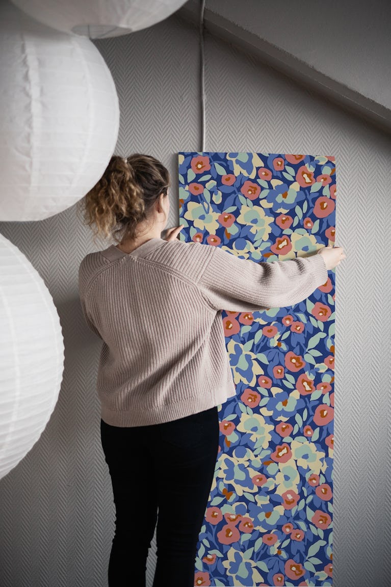 Dark modern simple garden 23D wallpaper roll