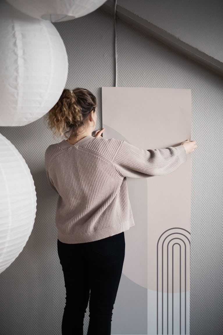 Mid Century Neutral Tones wallpaper roll