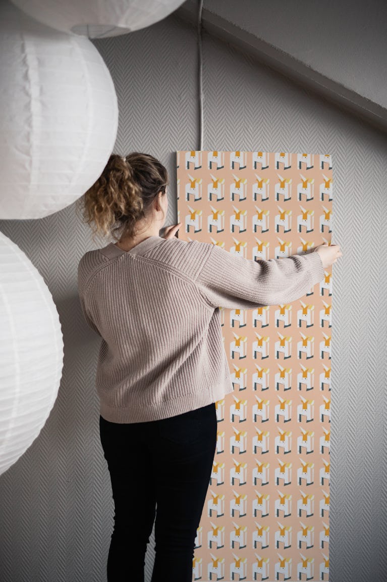 Unicorn pink wallpaper roll