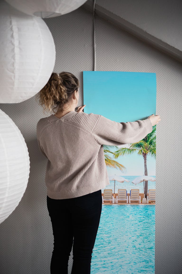 Blue Holiday wallpaper roll