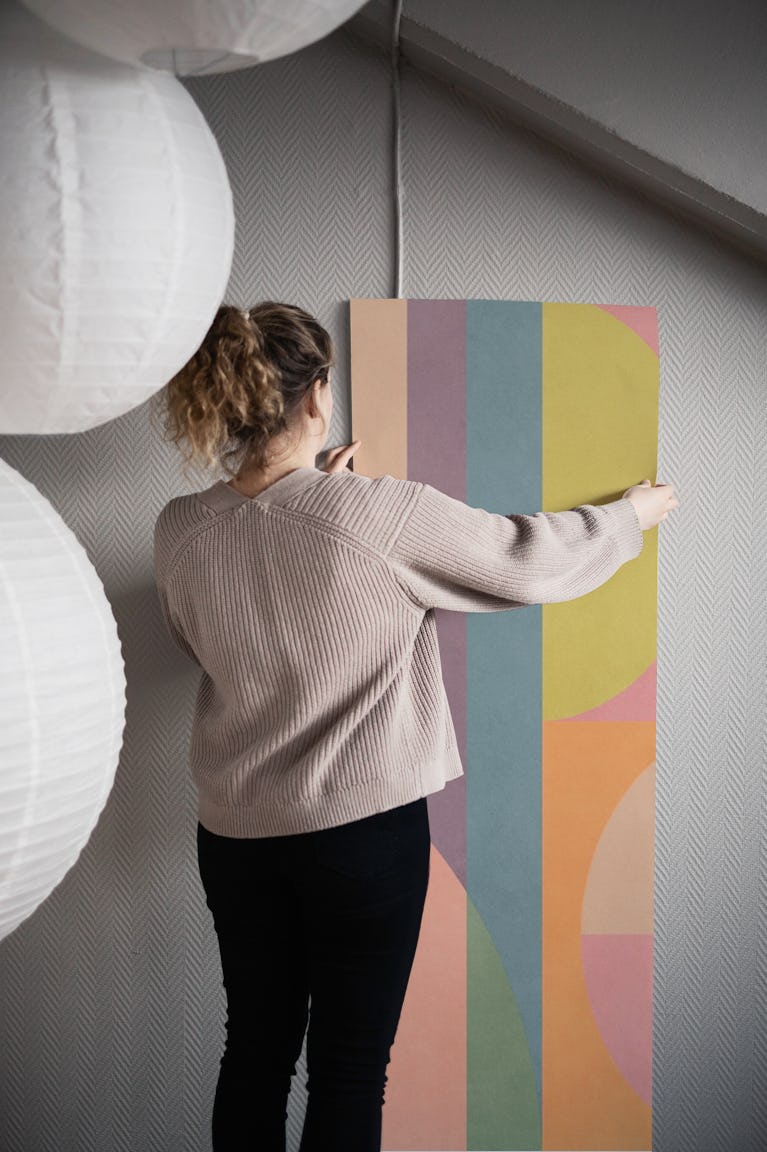 Colorful and Fun Geometric wallpaper roll