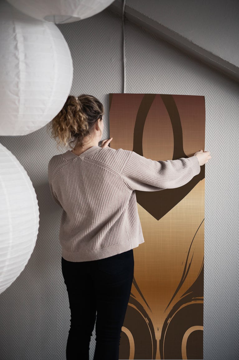 Art Deco Brown Gold wallpaper roll