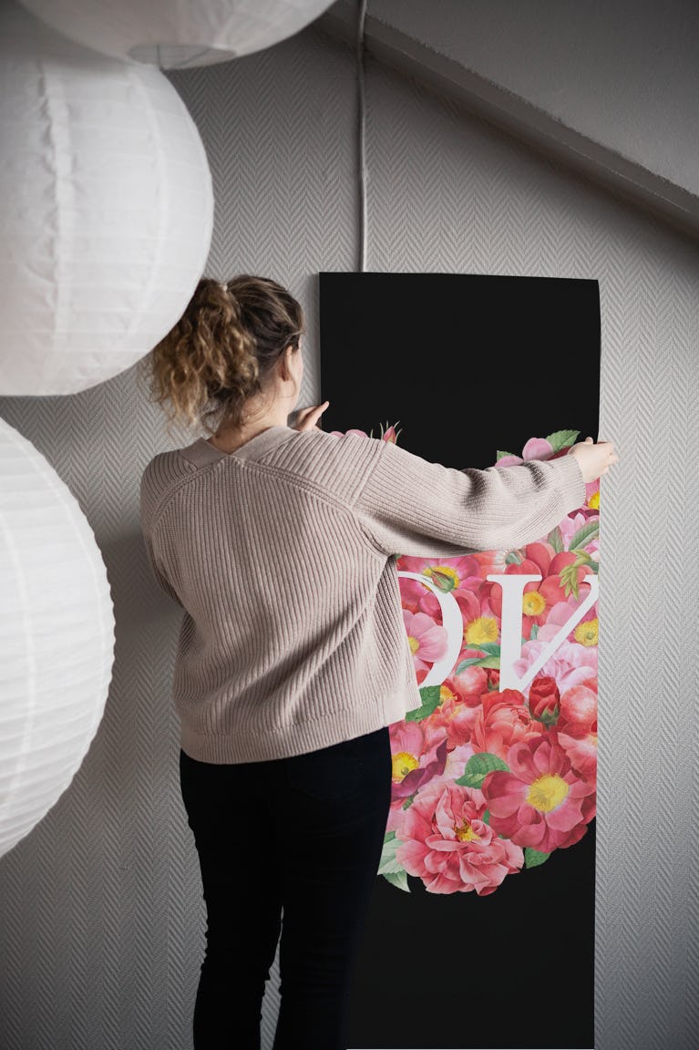 Blooming Love Roses Heart wallpaper roll