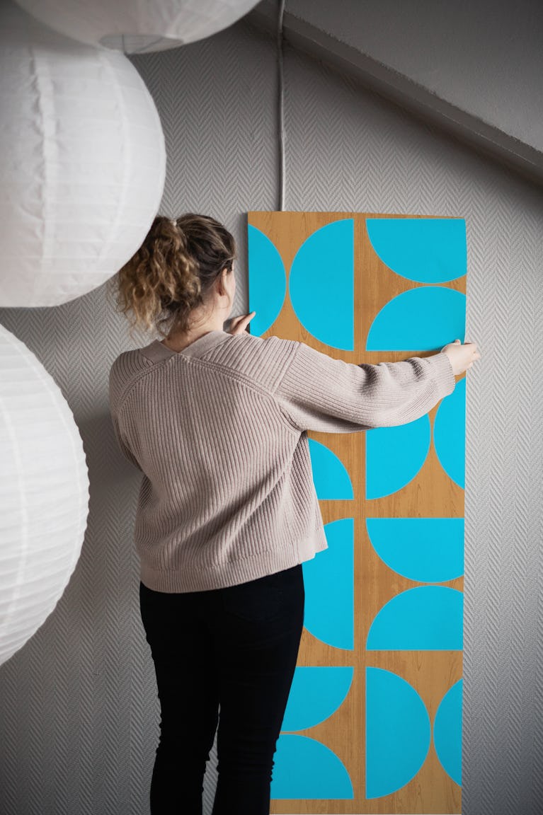 Wooden Bauhaus wallpaper roll