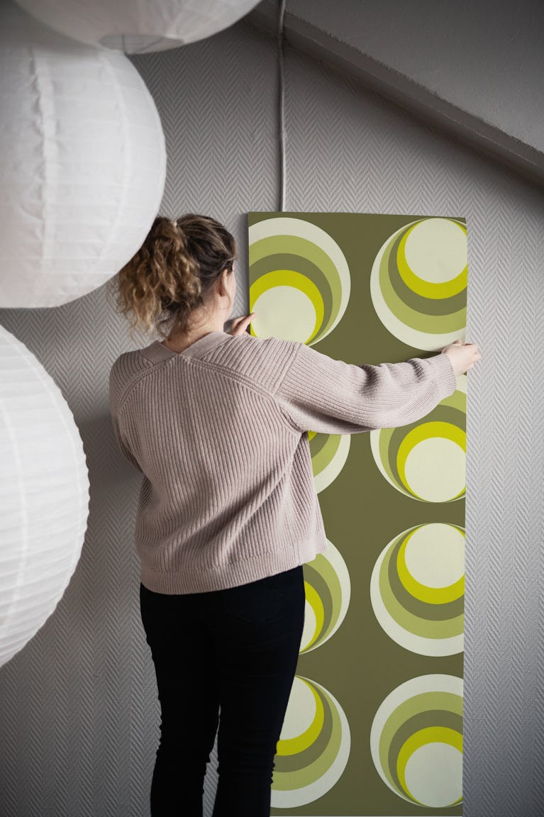 Vintage 70s Geometry Pattern wallpaper roll