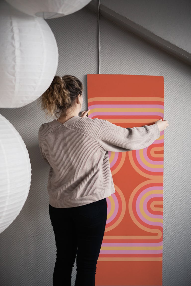 Curvy Wave Tribal wallpaper roll