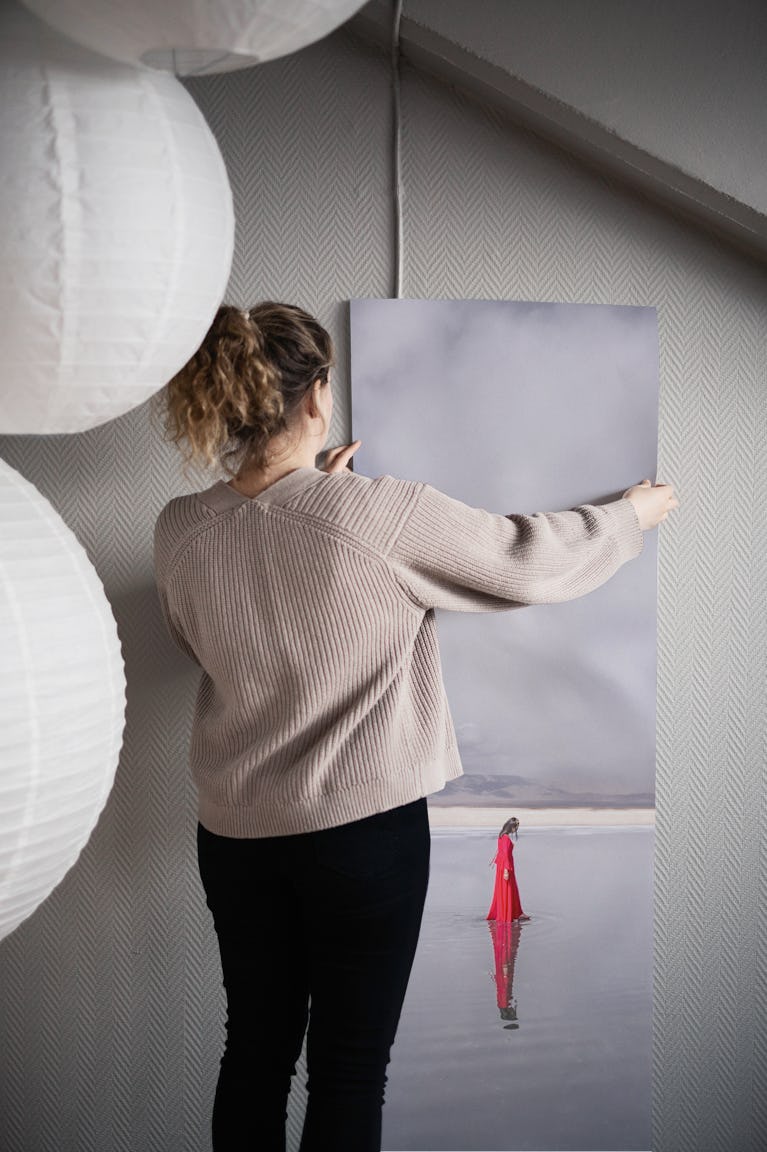 Lady in Red wallpaper roll