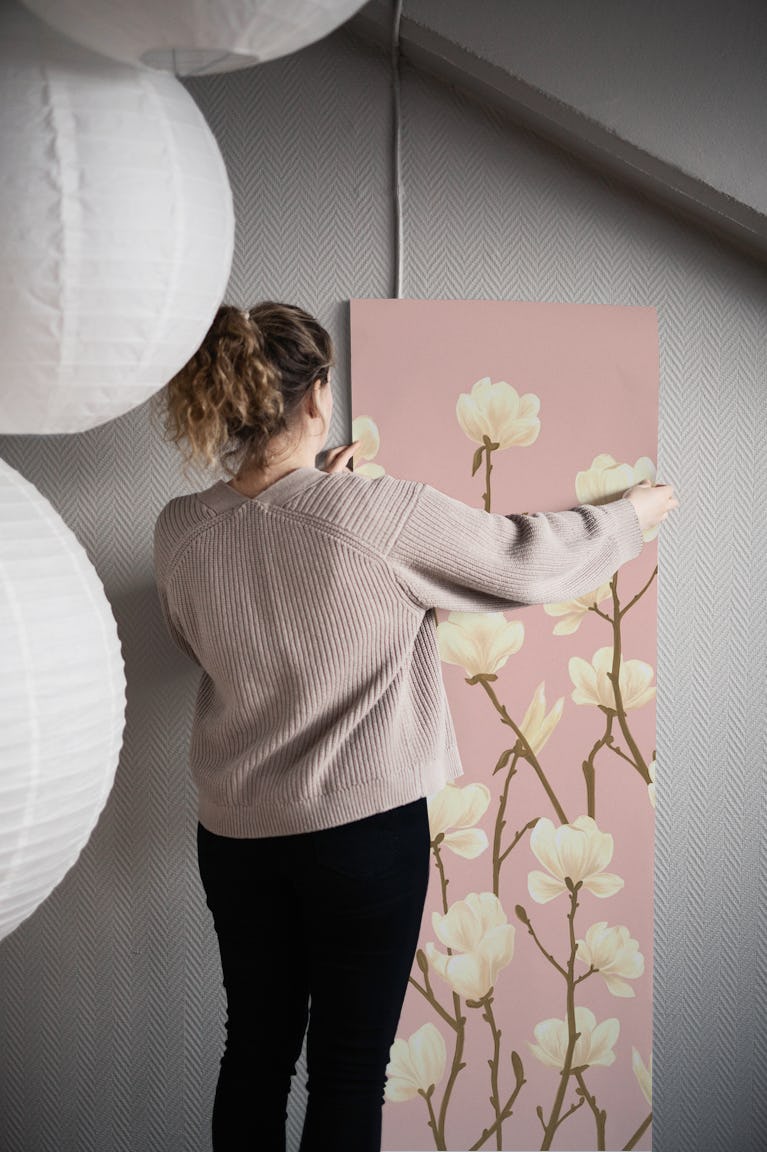 Magnolias Pink Petal wallpaper roll