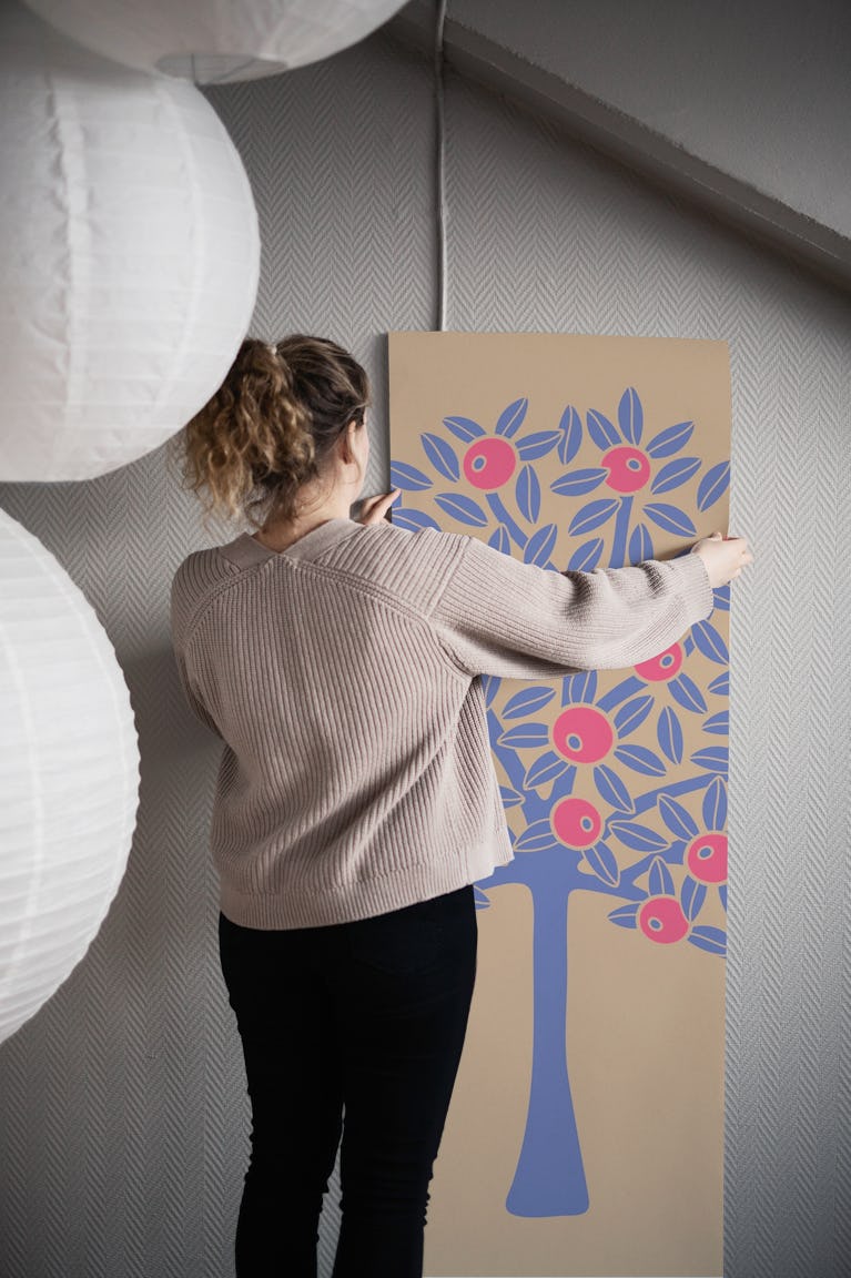 ORANGERIE Single Fruit Tree - Lavender Purple wallpaper roll