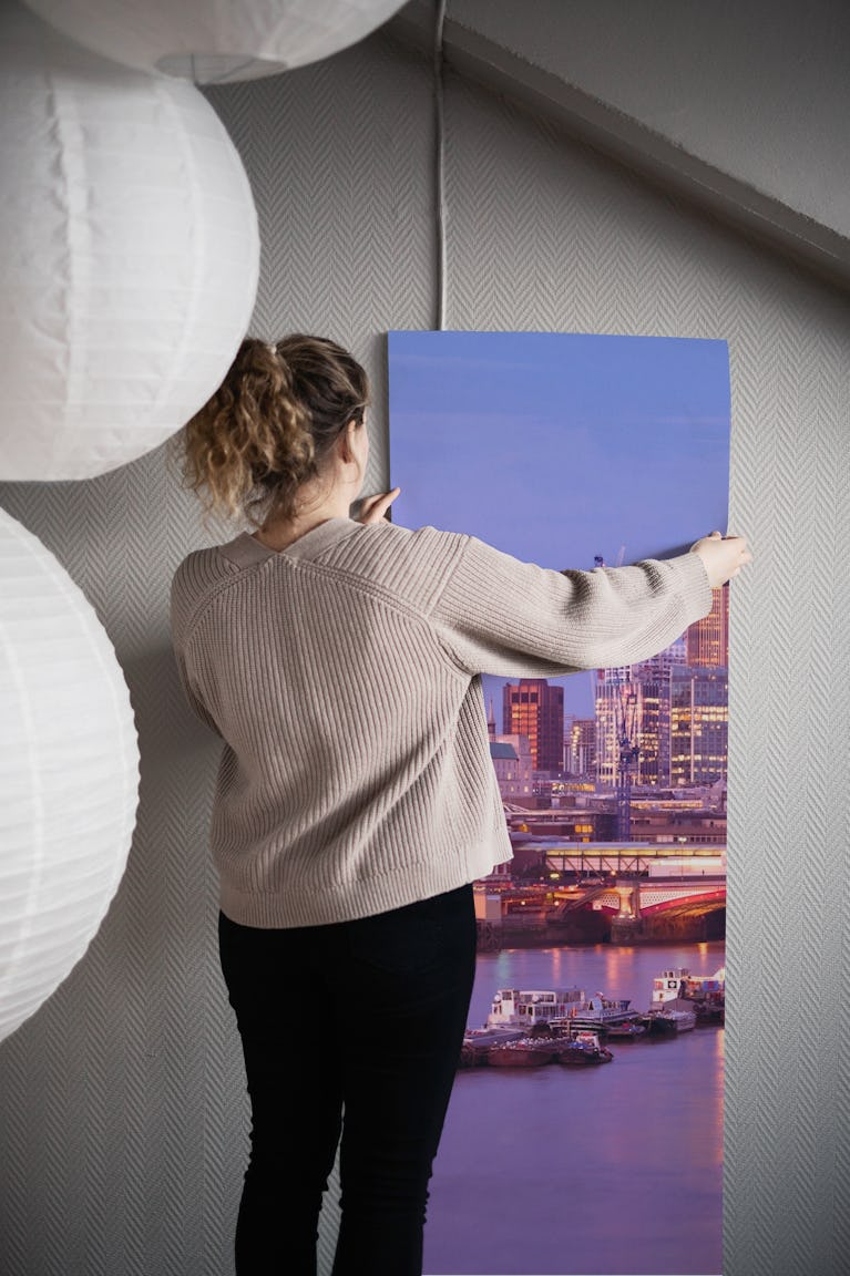 Dusk on the Thames wallpaper roll
