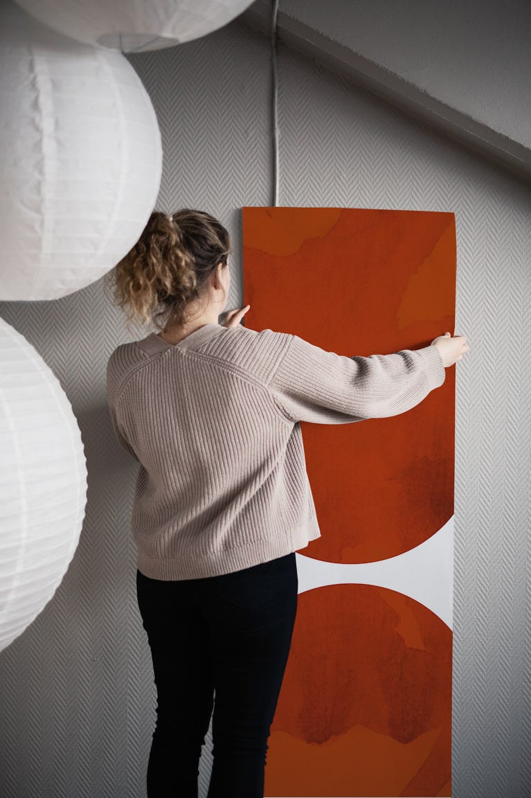 Warm Mid-Century Arches wallpaper roll