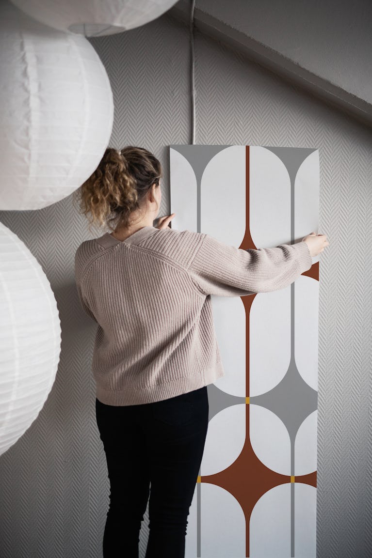 Whimsical Mid-Century Modern Space Vibes wallpaper roll