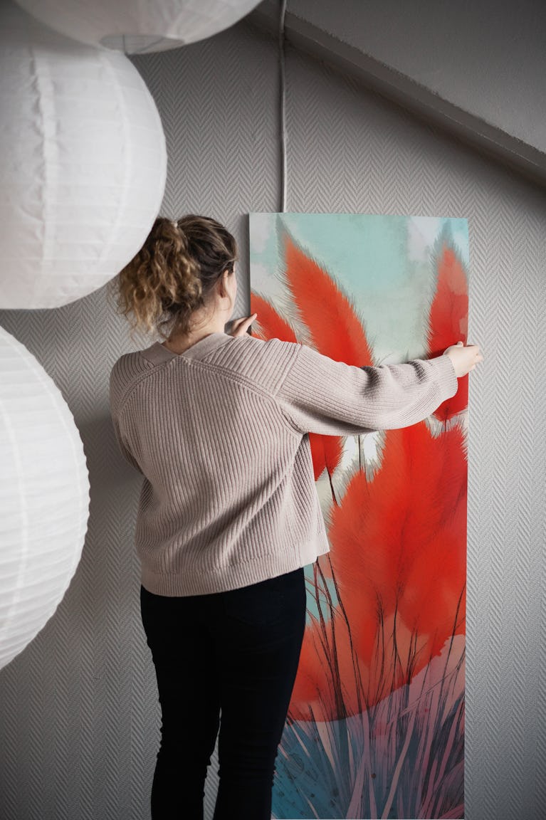 Wild Pampas Grass Art wallpaper roll