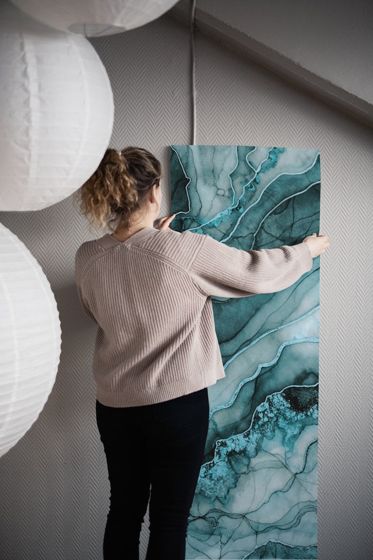 Magnific Marble De Luxe Teal wallpaper roll