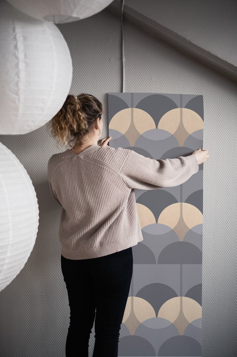 Modern Retro Art Neutral wallpaper roll
