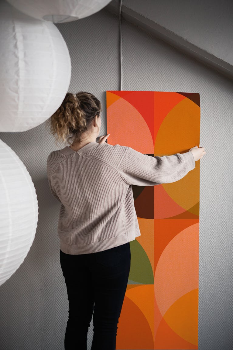 Mid Century Bauhaus Geometric wallpaper roll