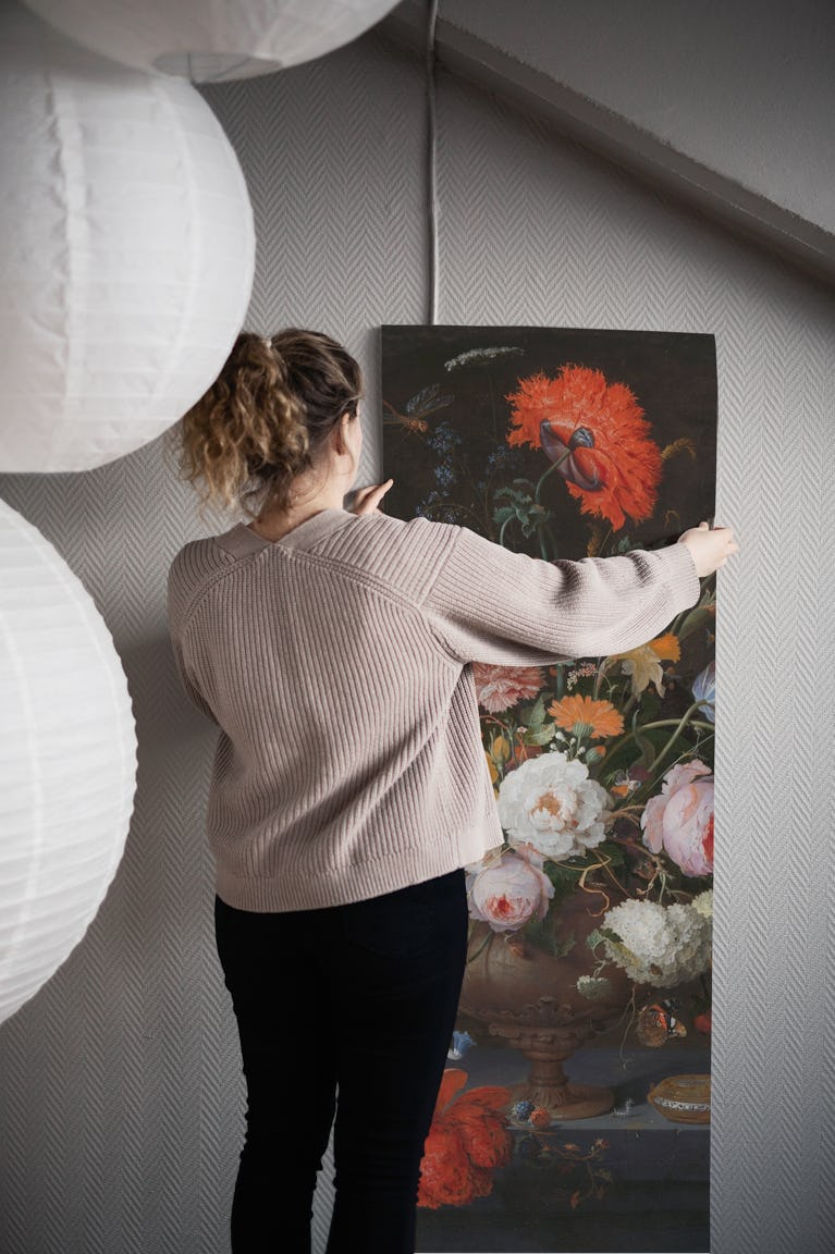 Baroque Vintage Flowers In Vase 7 wallpaper roll