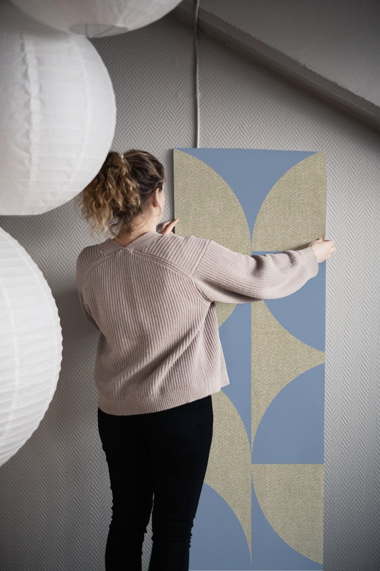 Mid-Century Muted Scandinavian Geometry wallpaper roll