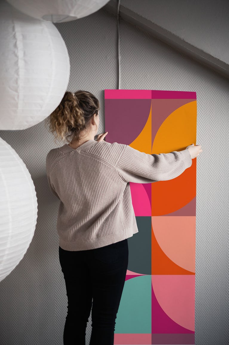 Mid-Century Spring Geometry wallpaper roll
