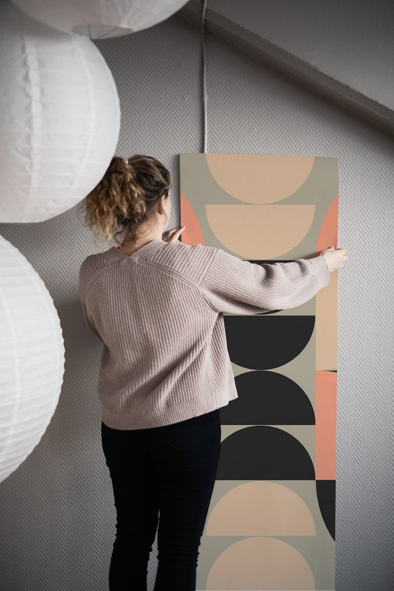 Light Bauhaus Geo wallpaper roll