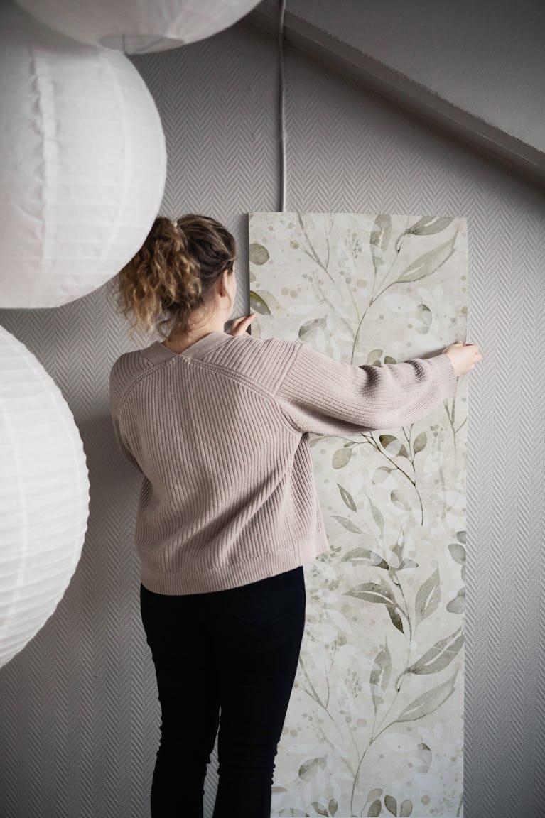 Eucalyptus earth tones wallpaper roll