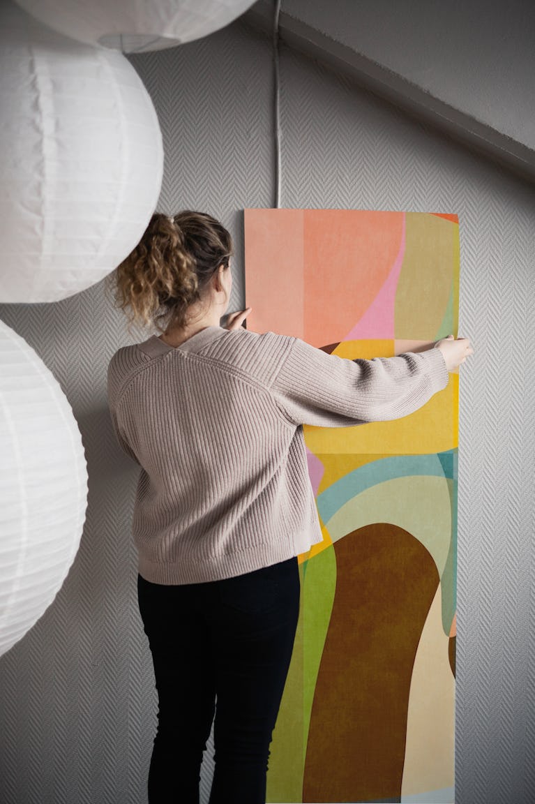the joy of colors, mid century, abstract 5 wallpaper roll