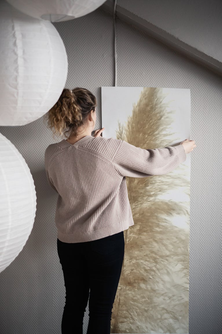 Light Pampas Grass Art wallpaper roll