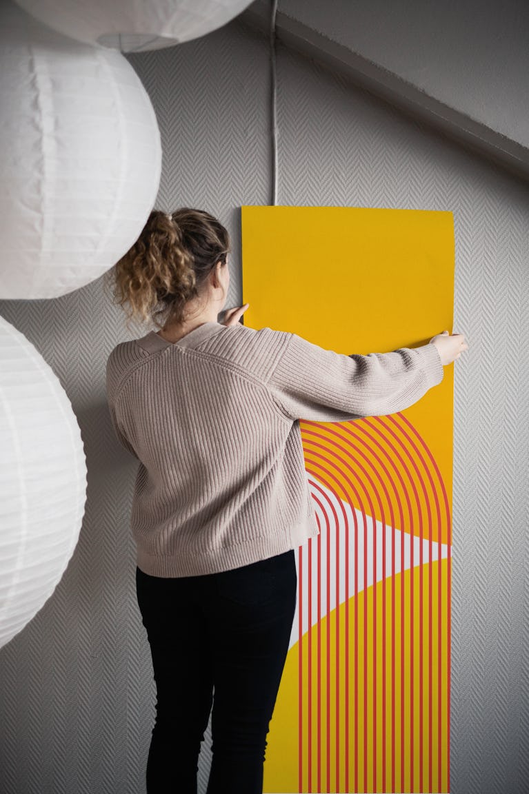 Sunny Curvy Lines wallpaper roll