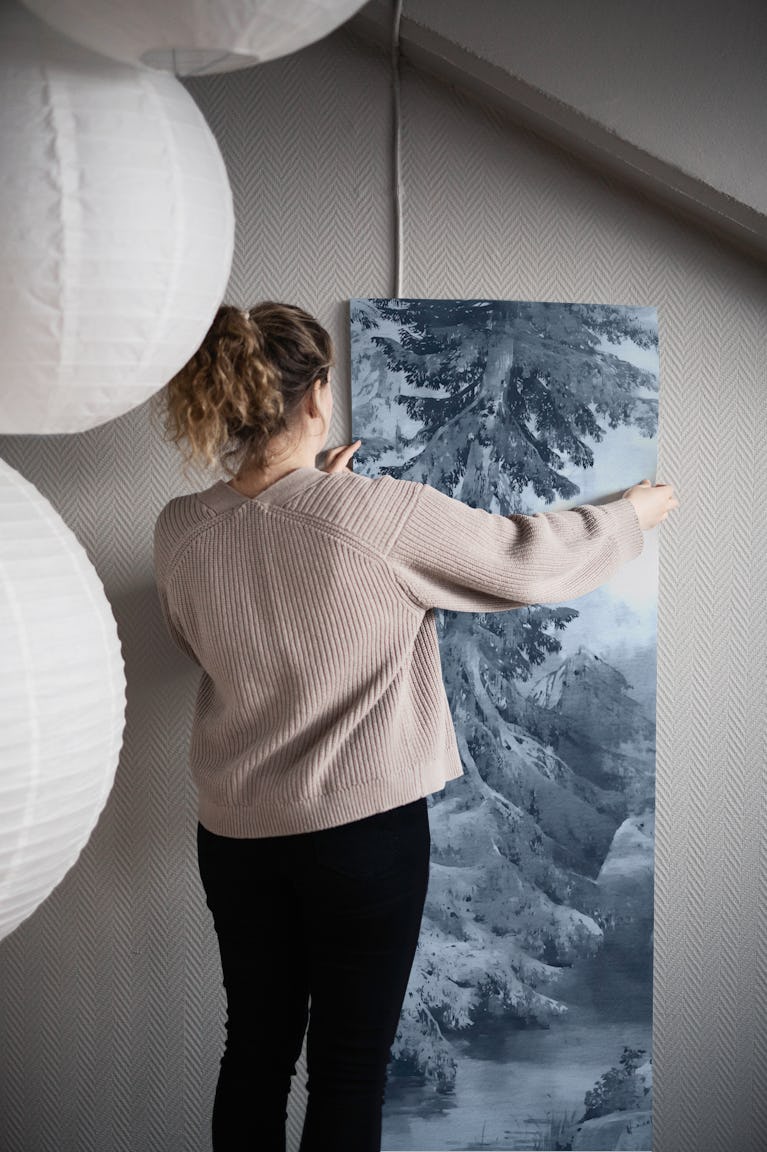 Misty Pine Escape wallpaper roll