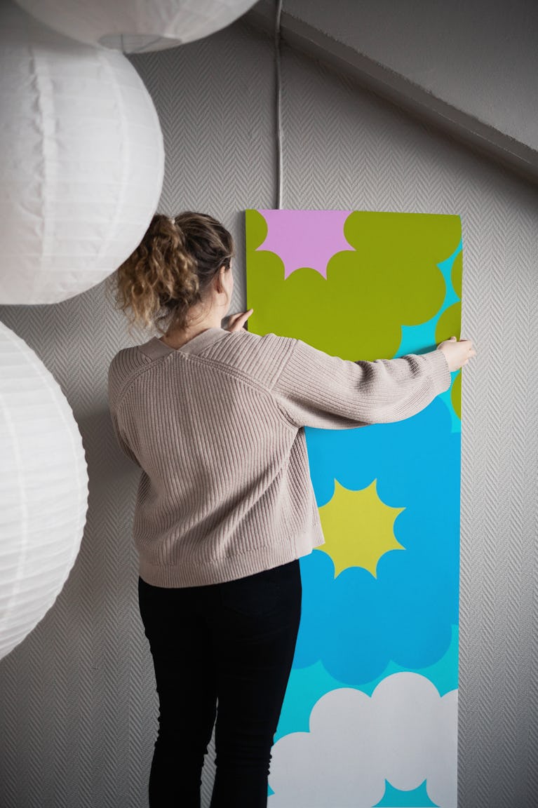 Floral Pop Art wallpaper roll