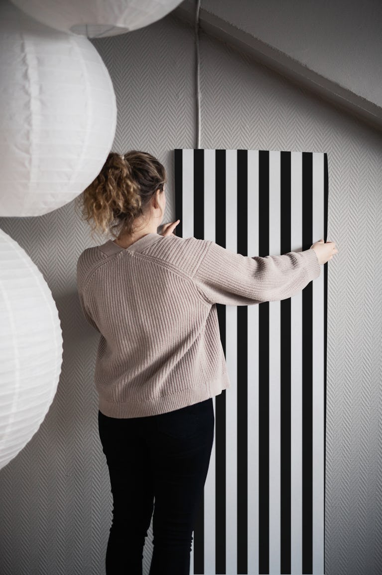 Stripes Scandinavian Black wallpaper roll