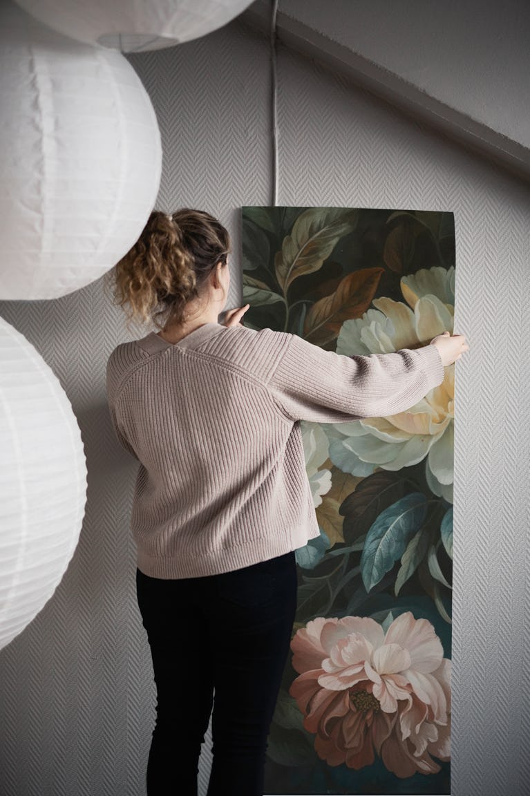 Elegant Moody Baroque Bloom Enchantment wallpaper roll