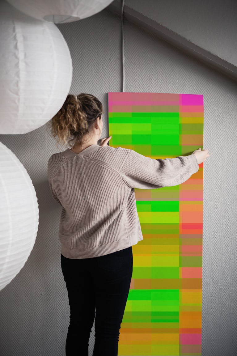 Pixelated Rainbow Bliss wallpaper roll