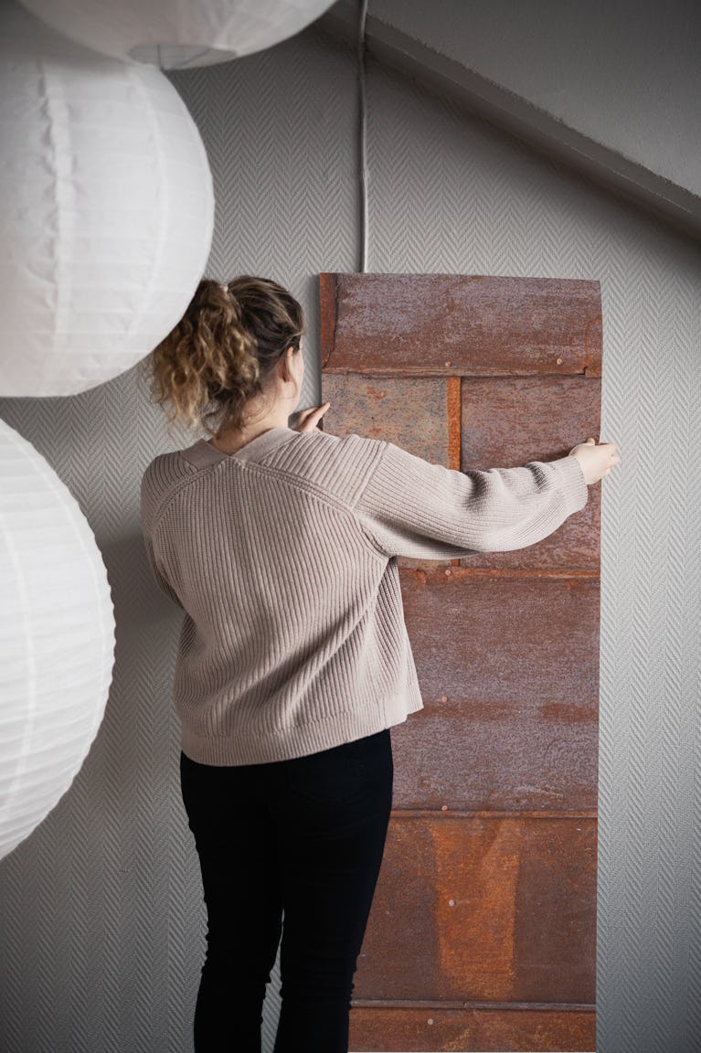 Rusty Distressed Metal Panel wallpaper roll