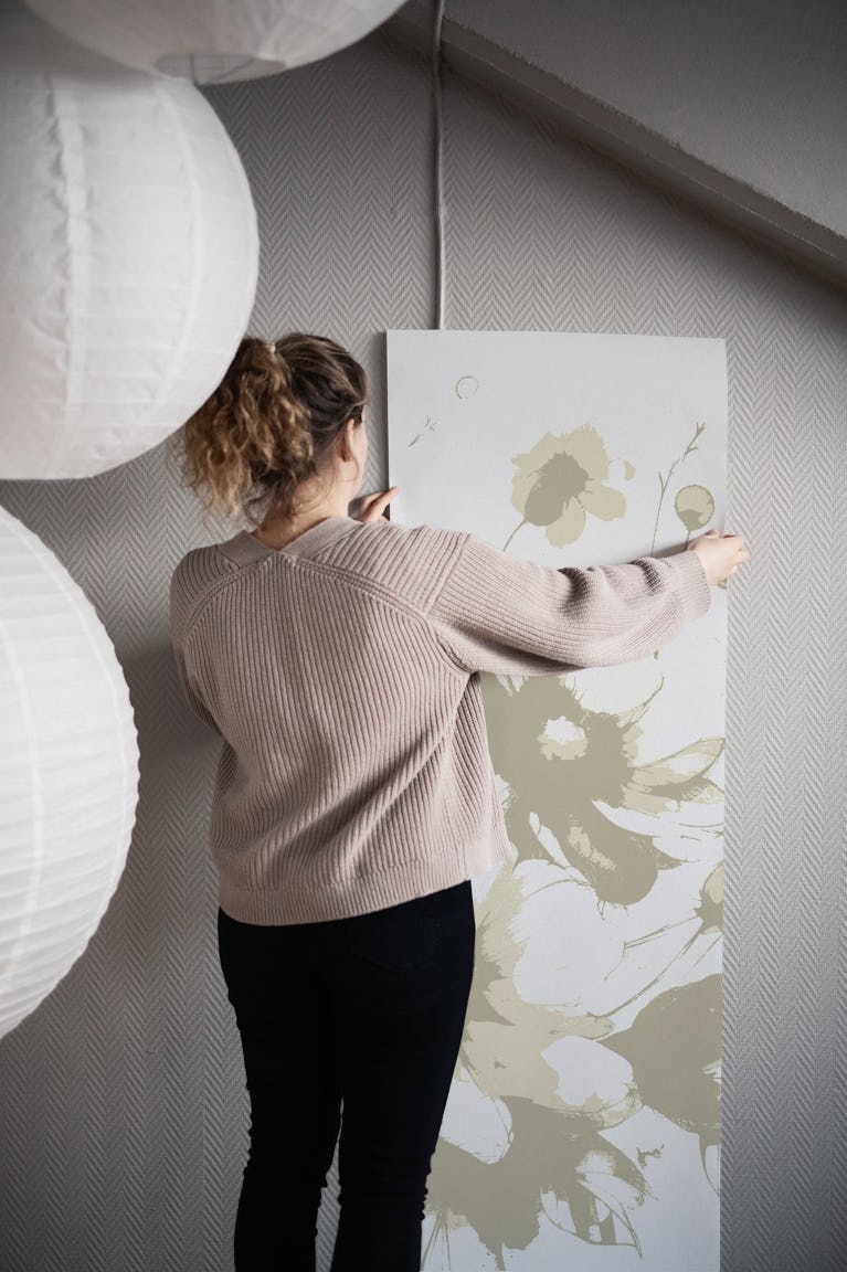 Beige and light khaki Botanical Dream wallpaper roll