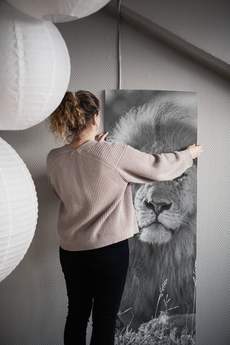 Monochromatic lion king wallpaper roll