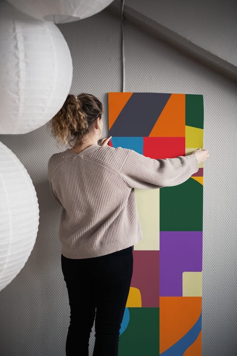 Geometric colors mosaic papiers peint roll