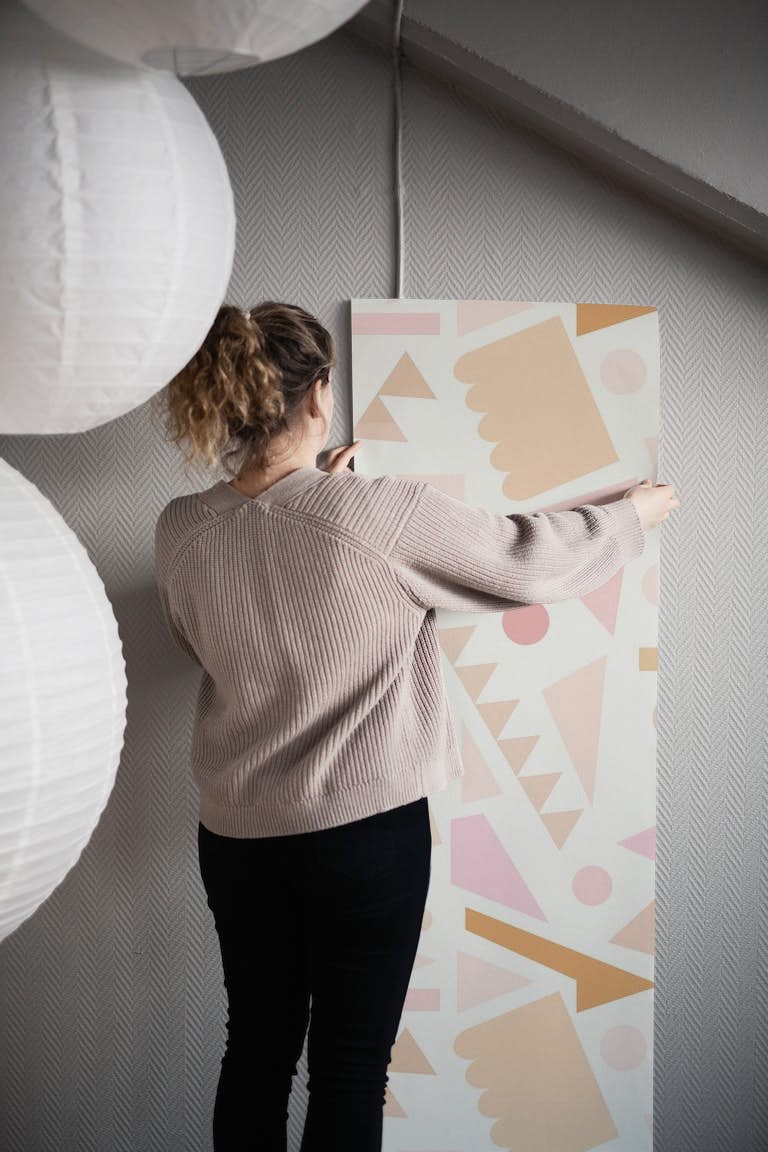 Pink Geometric wallpaper roll