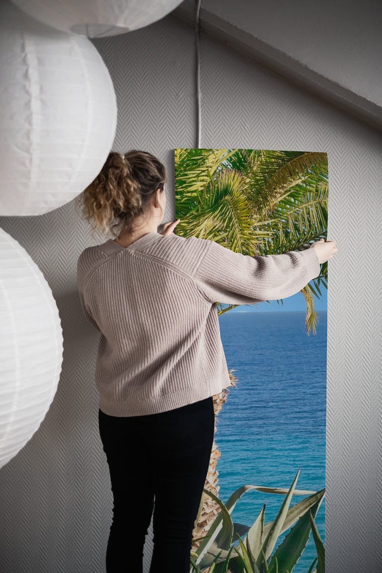 Palm tree garden wallpaper roll