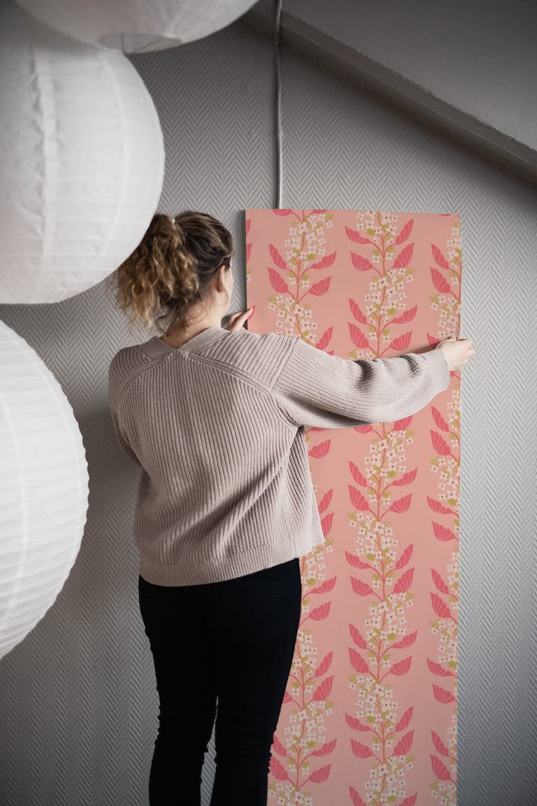 Botanical blooms - Nude wallpaper roll