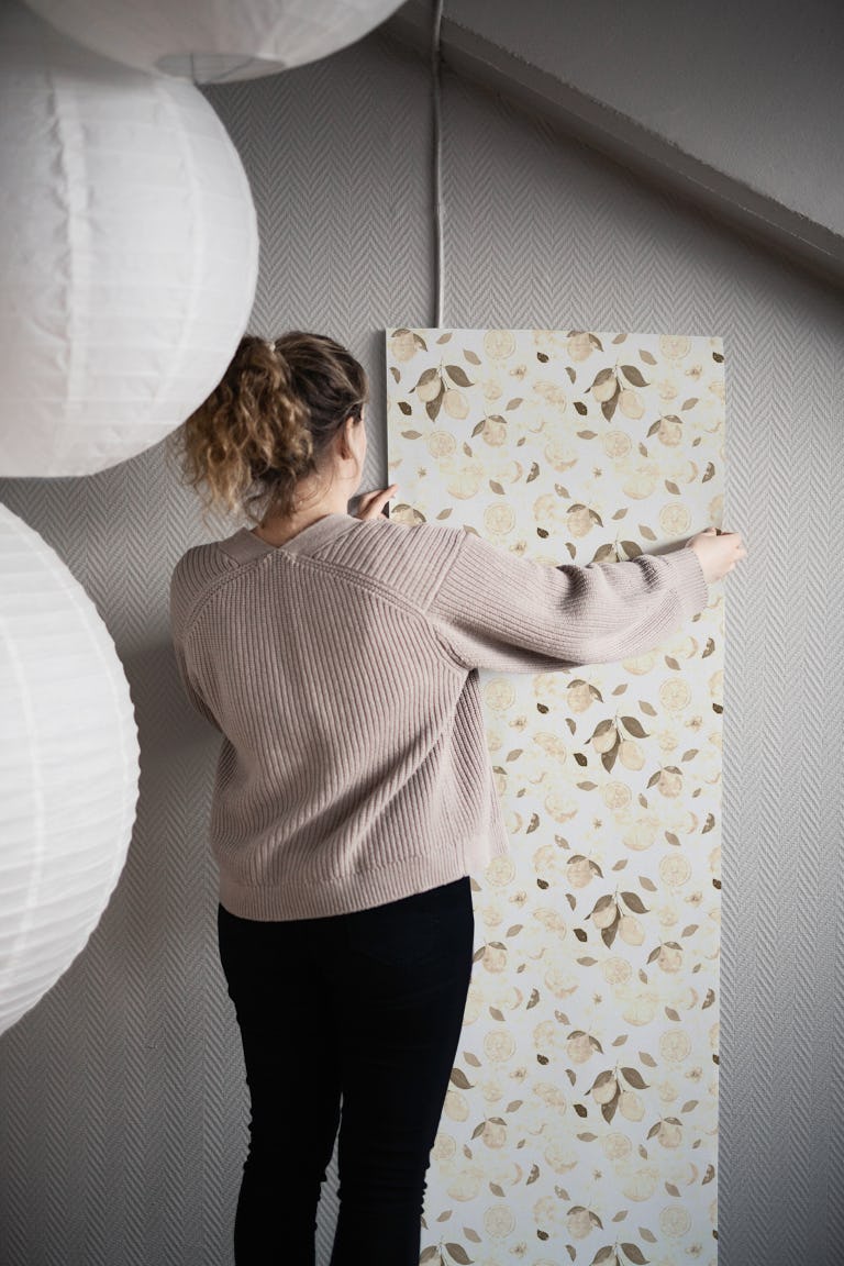 Lemon beige cool kitchen_25cm repeat wallpaper roll