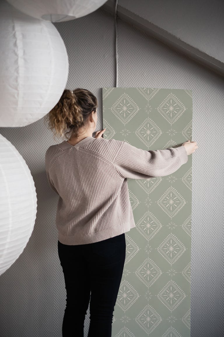 Boho Chic Diamond Decor wallpaper roll