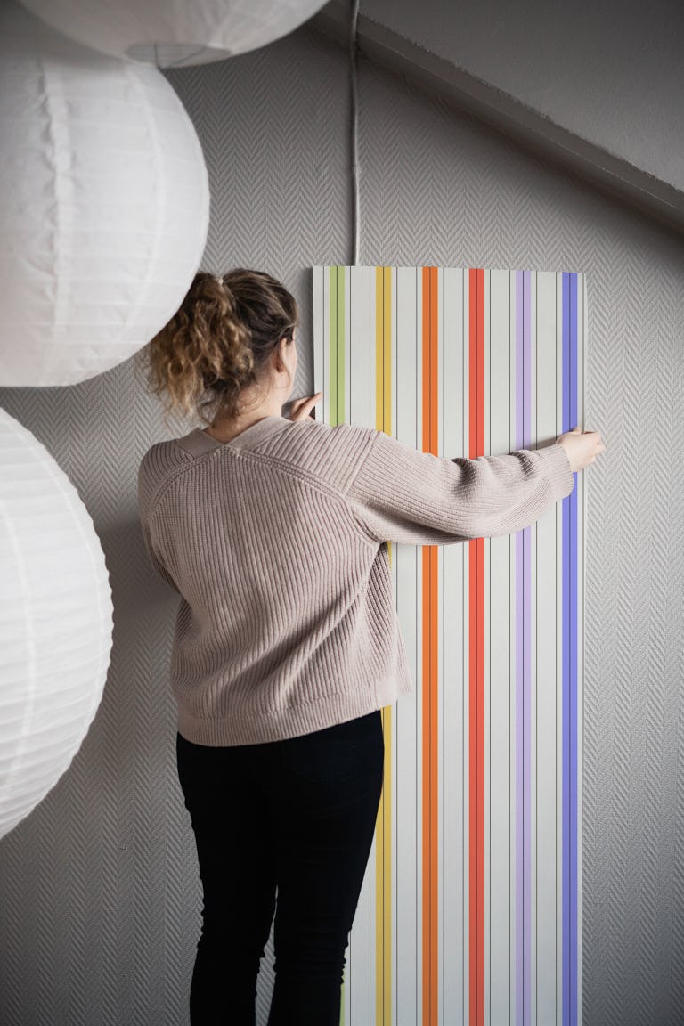 Classic Lines Pattern Colorful wallpaper roll