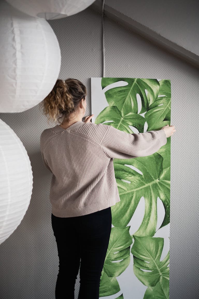 Monstera Leaves Green Summer 1 wallpaper roll