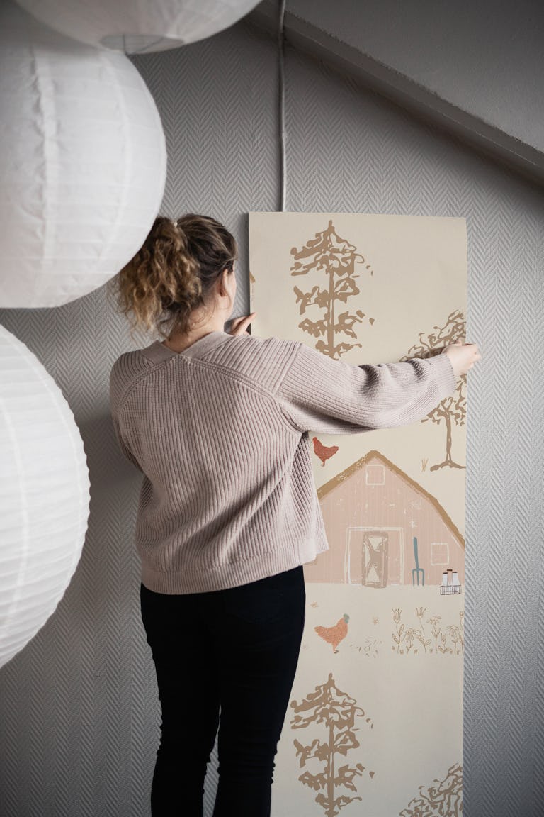Rustic American Farmhouse Charm.Unisex wallpaper roll